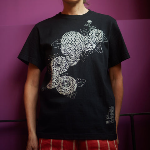 Tシャツ「菊華髑髏図」