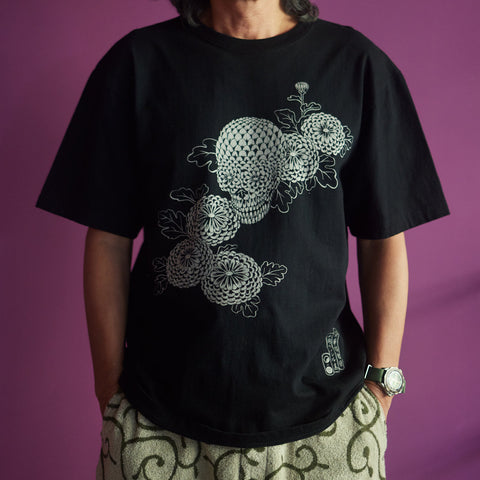 Tシャツ「菊華髑髏図」